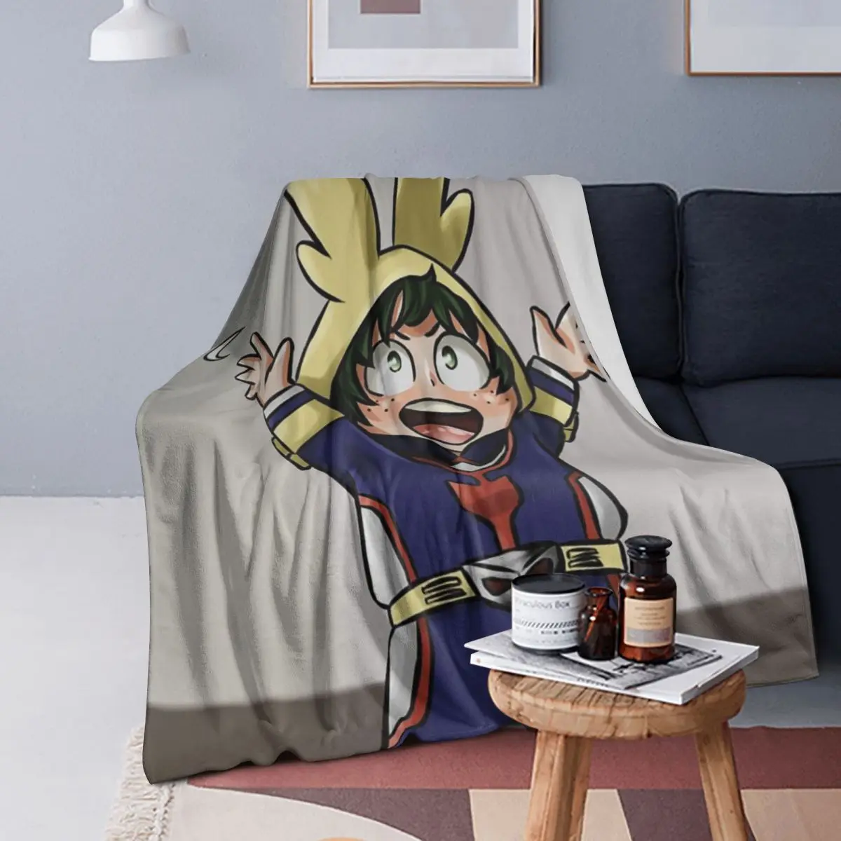 

My Hero Academia Young Deku I Am Here Kawaii Anime Blankets Soft Warm Flannel Throw Blanket Plush for Bed Living room Picnic
