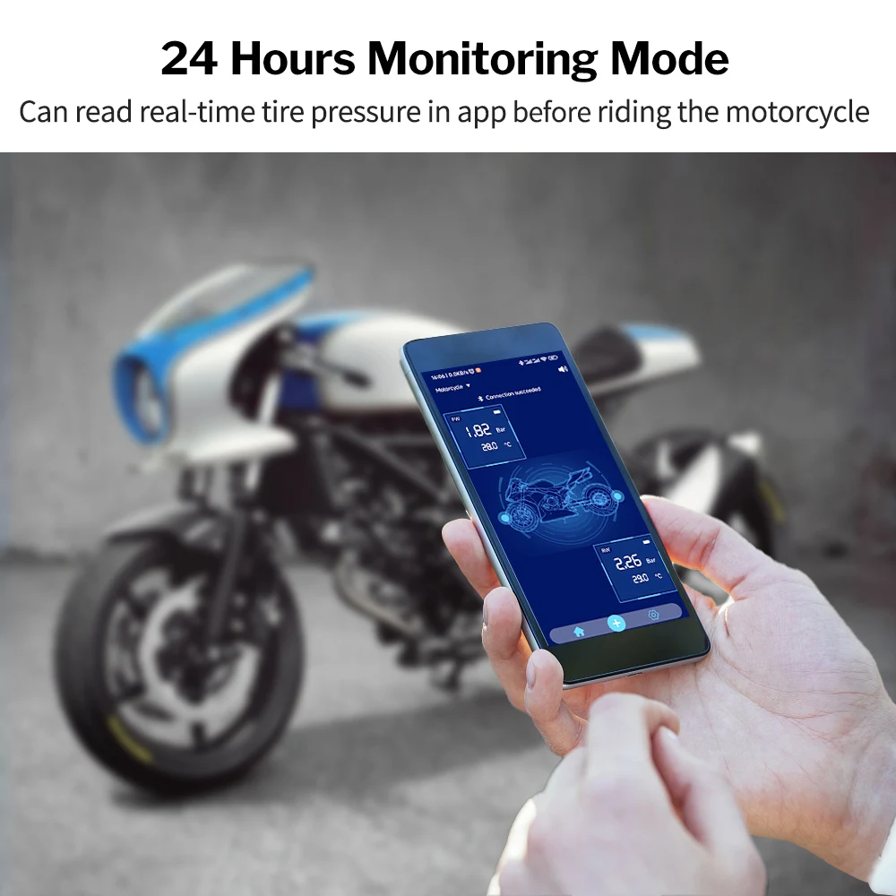 Deelife Motorcycle TPMS Bluetooth Android/iOS Tire Pressure Monitoring System for Moto Bike Bicycle Tricycle TMPS Sensor