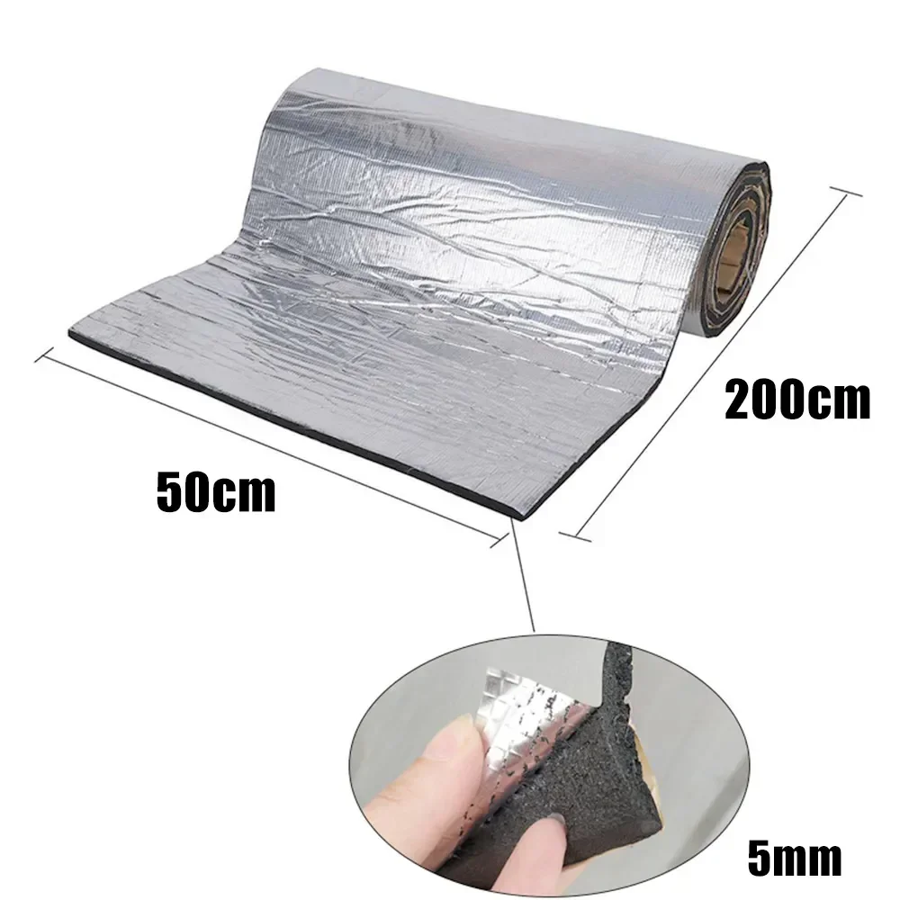 Brandwerende Warmte- en Geluidsisolatie Mat 200x50cm Akoestische Thermische Mat Geluiddichte Wandpanelen Geluidsisolatie voor Auto Deadening