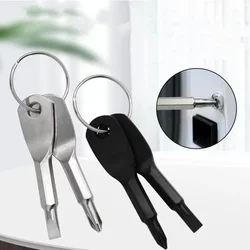 Portable Phillips Slotted Screwdriver Set Key Ring Keychain Mini Pocket Keyring Cross Screw Driver Repair Tool Gadget  Small