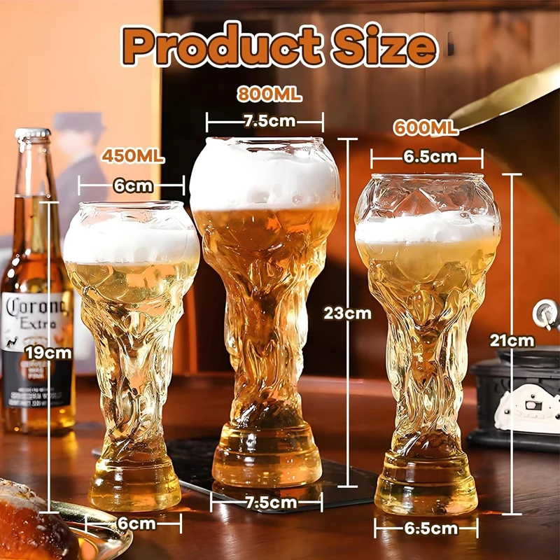 

A Glass Of Beer Beer Glass Coffee Mugs trophy shape Comfort with Distinctive Texture Beer Mug Suitable for Family Gatherings