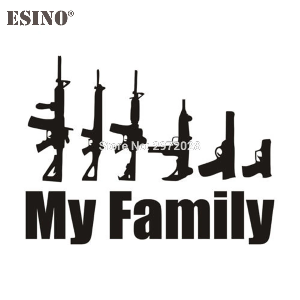 Newest Design Funny My AK 47 Family Creative Auto Decal Cartoon Car Sticker Car Bumper Body Decal Creative Pattern Vinyl