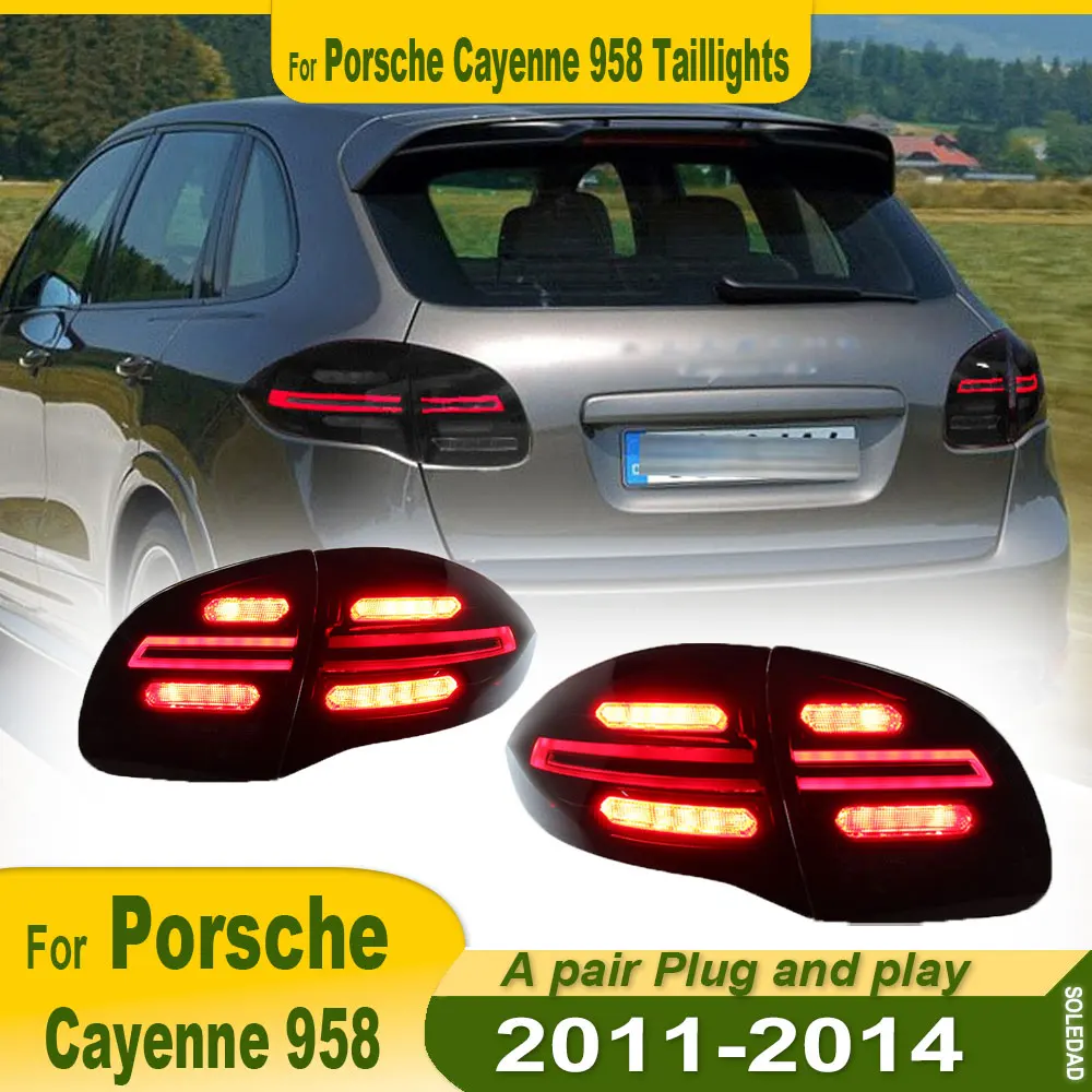 Car Tail Lights For Porsche Cayenne 958 2011-2014 modification new style full LED Dynamic Turn Signal Light Tail Lamp Assembly