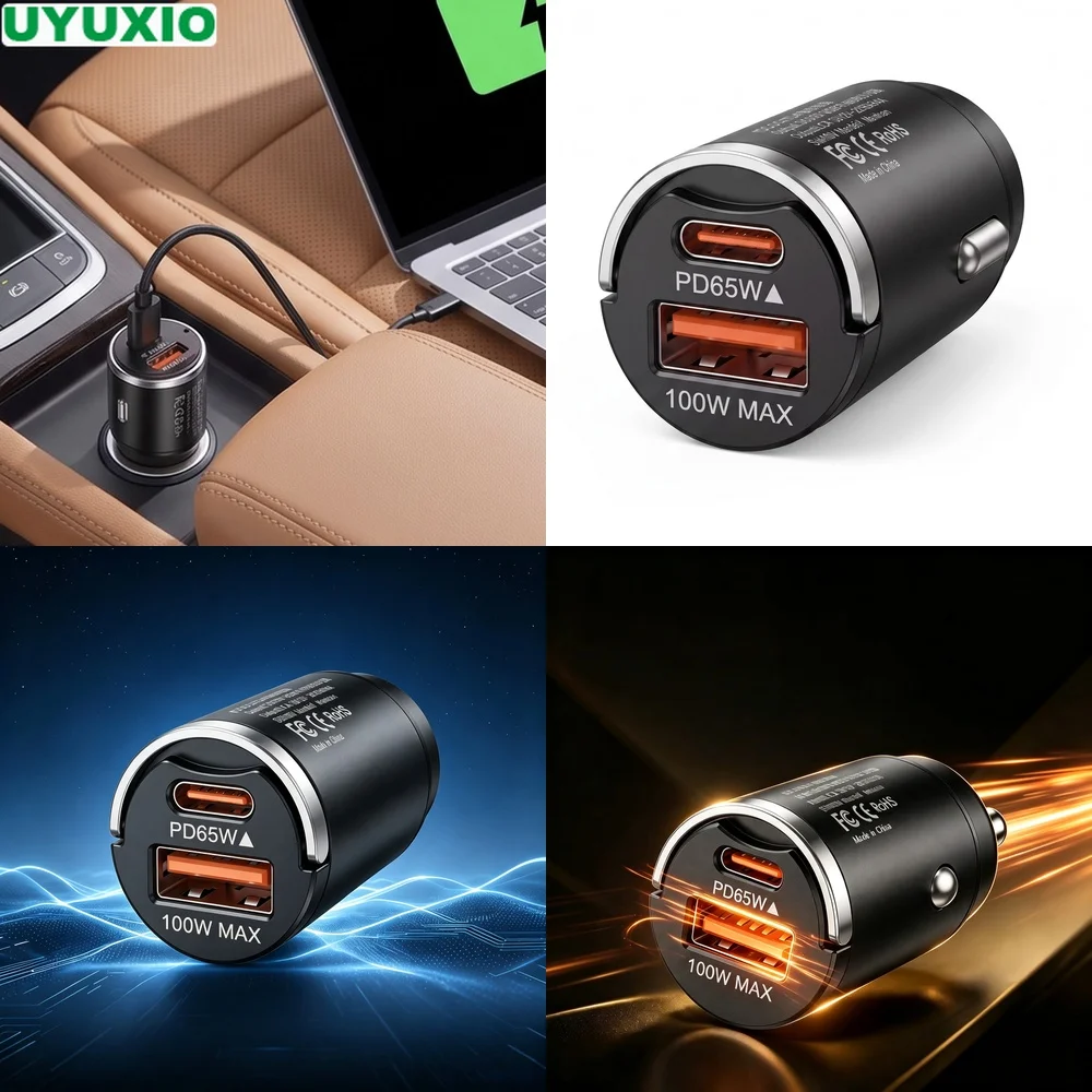 carregador-de-viagem-para-carro-de-165w-com-pd-65w-tipo-c-e-100w-usb-a-design-ultra-compacto-para-instalacao-embutida-ideal-para-viagens-e-uso-diario