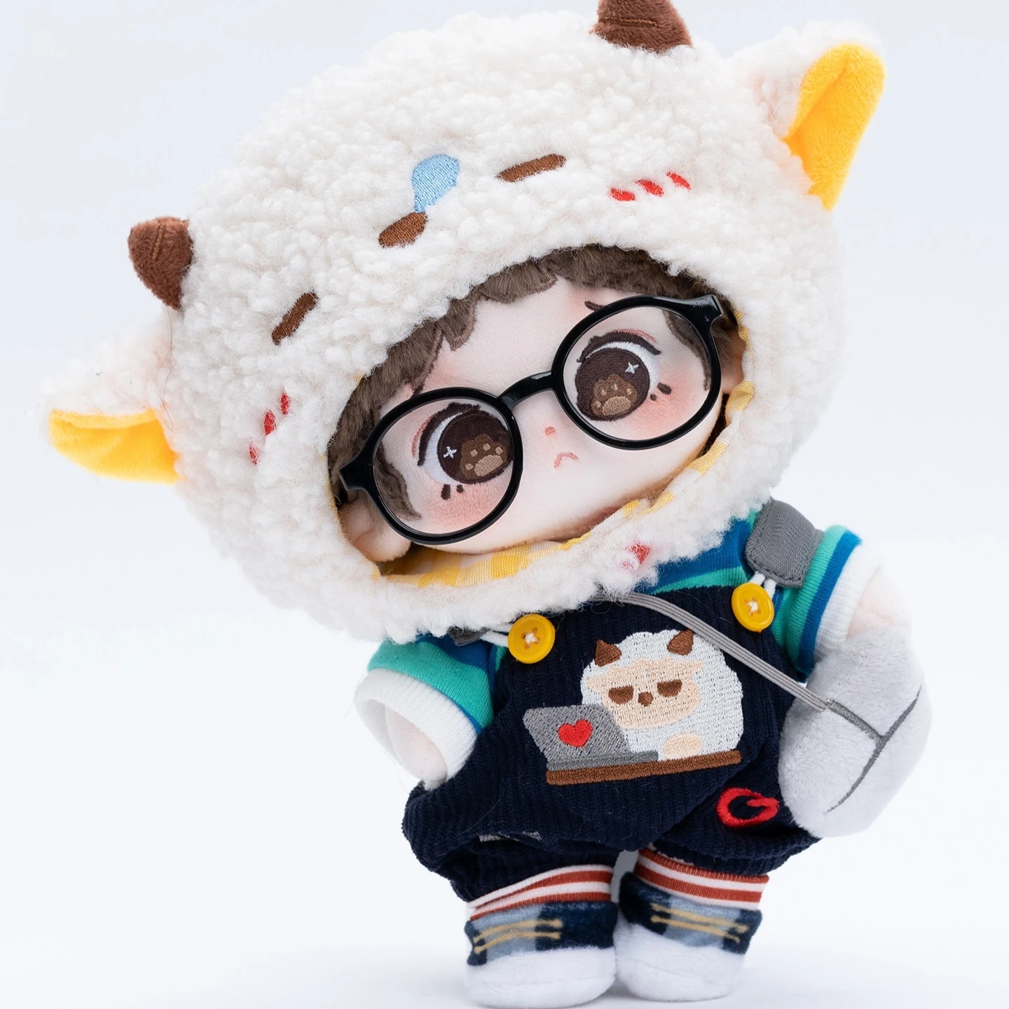 

Милая хлопковая кукла 20 см с плюшевым капюшоном в виде ушей животного, набор одежды для куклы, кавайная мягкая кукла с модной одеждой, подарок для коллекционеров кукол