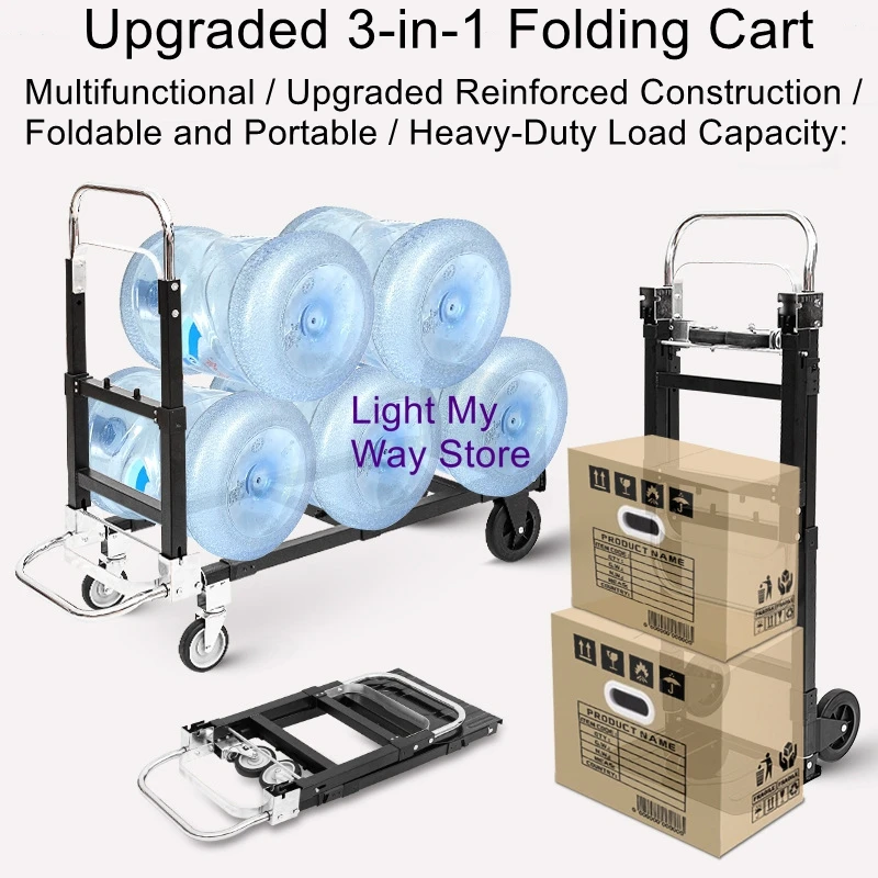 Foldable Cart, Multi-Purpose Cart, Telescoping Transport Cart, Tool Cart