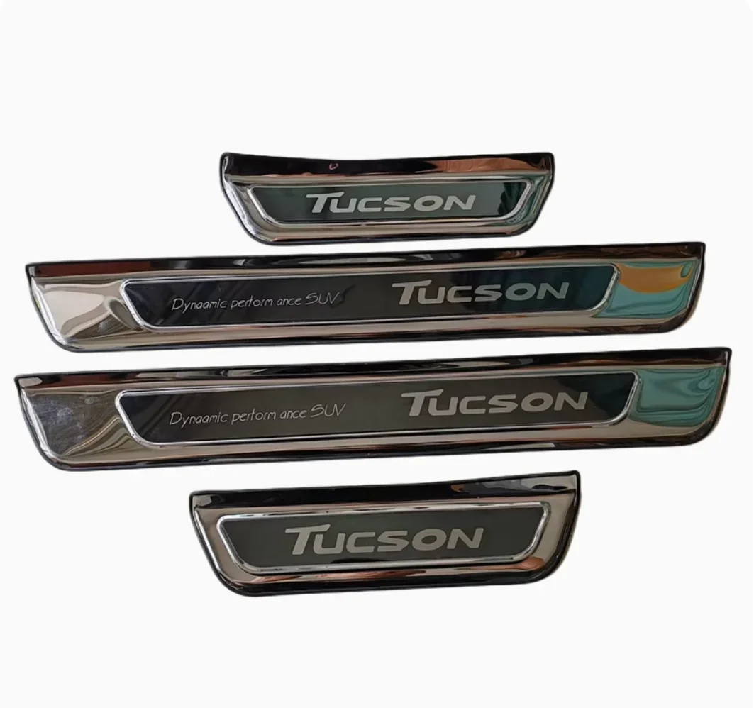 High quality stainless steel Scuff Plate/Door Sill Protector Sticker Car Styling For 2015-2021 Hyundai Tucson 4pcs/set