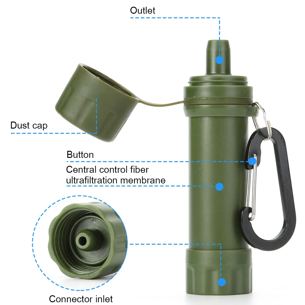 ABS Camping Water Filter Straw Kits Professional Water Purifier Filtration System Outdoor Emergency Survival Tools