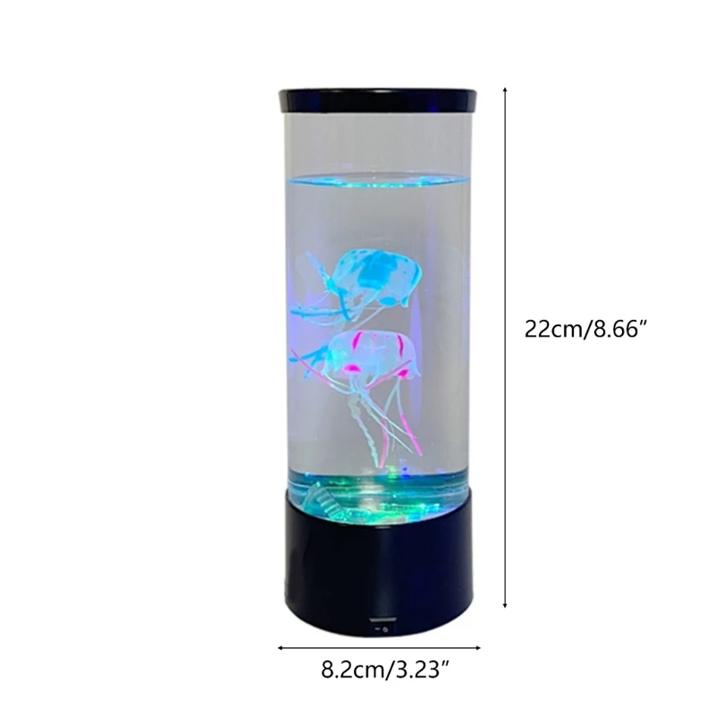 KX4B USB 해파리 램프 탱크 해양 야간 조명용 미니 수족관 LED 무드 라이트