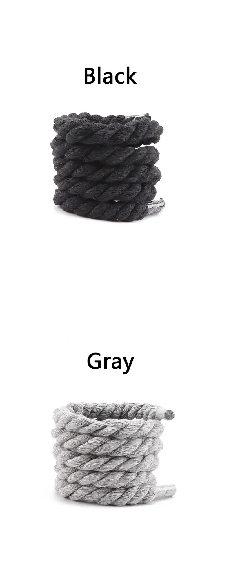 Neue Runde Dicke Seil Schnürsenkel Mode Leinwand Schuhe Spitze 10 MM Breite Baumwolle Schnürsenkel Zubehör Shoestring Unisex – Detail 10
