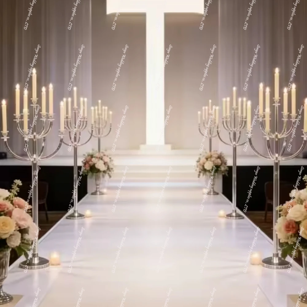1-12pcs 13 Arms Clear Candlestick Decorative Pillar Wedding Candle Holder Acrylic Candelabra for Wedding Home Centerpiece Decor