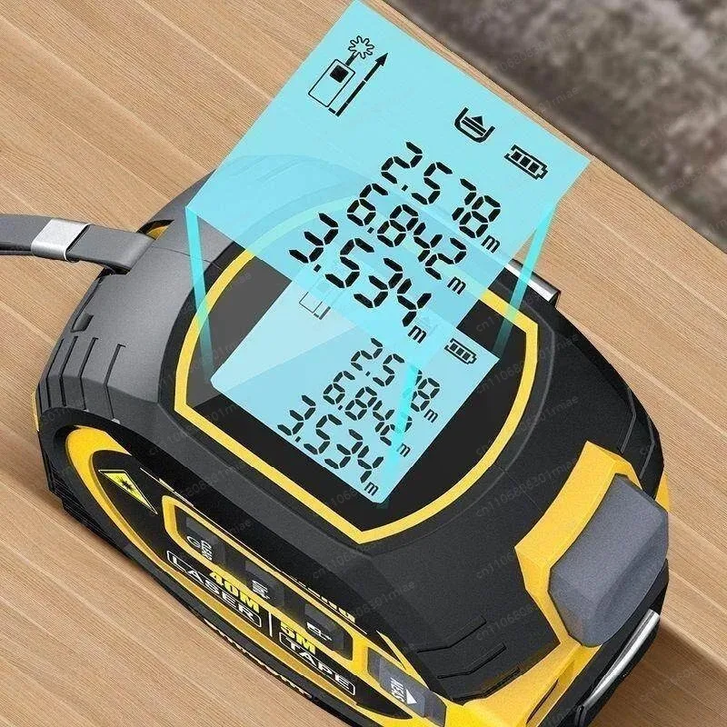 40M High Precision Handheld Laser Distance Meter Infrared Cross Line Electronic Tape Measure with Level Tool