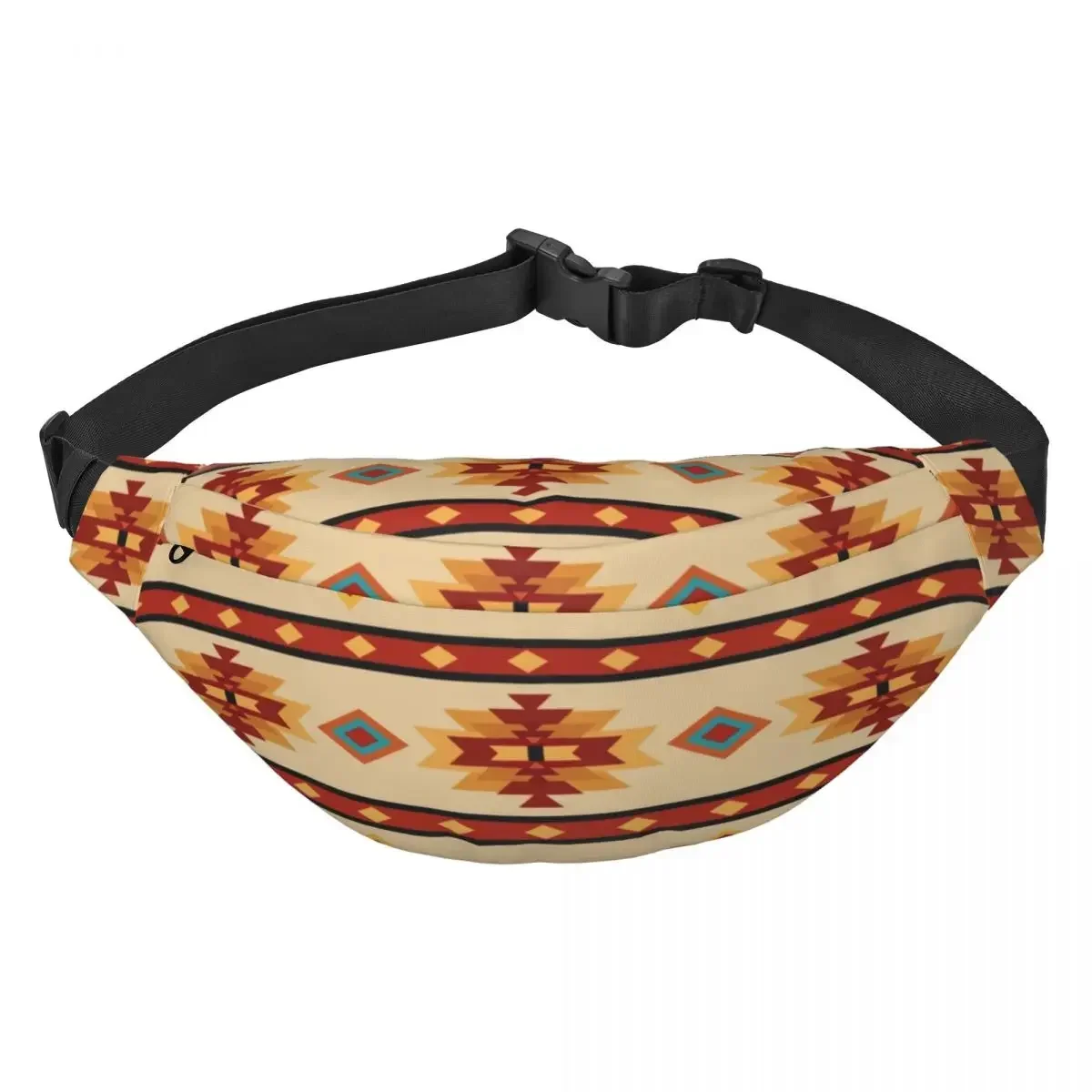 Custom Fashion Southwestern Tribal Pattern Fanny Pack Men Women Sling Crossbody Waist Bag for Hiking Phone Money Pouch