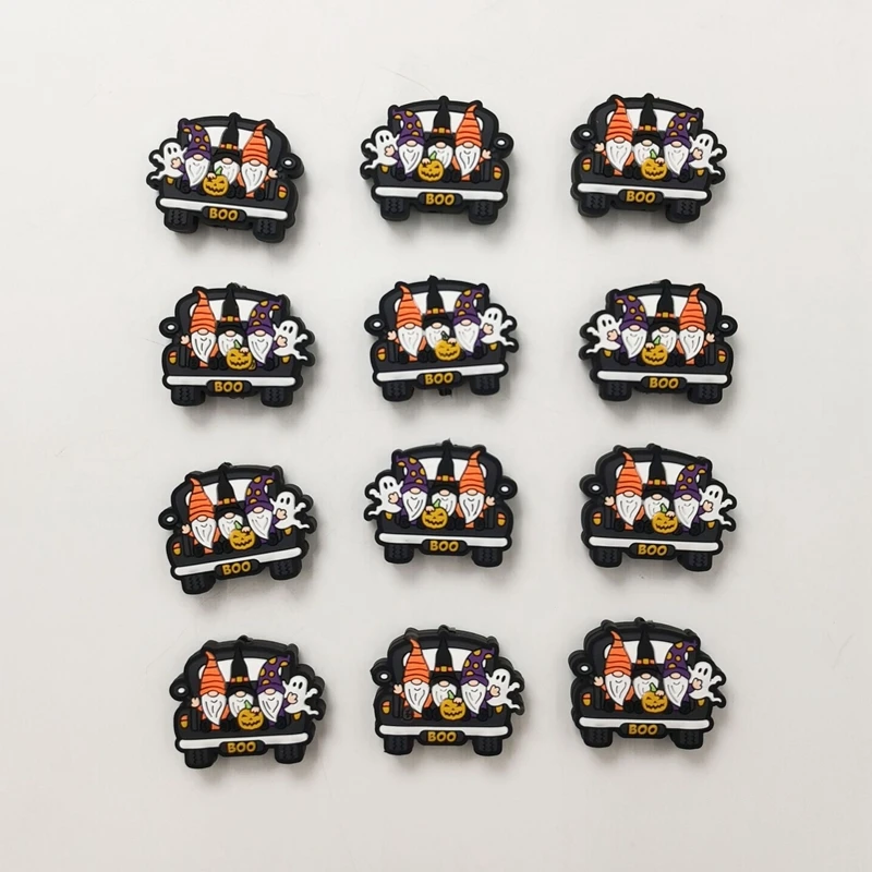 Halloween Series Silicone Beads, Bead para Fazer Jóias, DIY Keychain, Pulseira, Colar, Caneta Acessórios, New Focus, 5 Pcs, 10Pcs