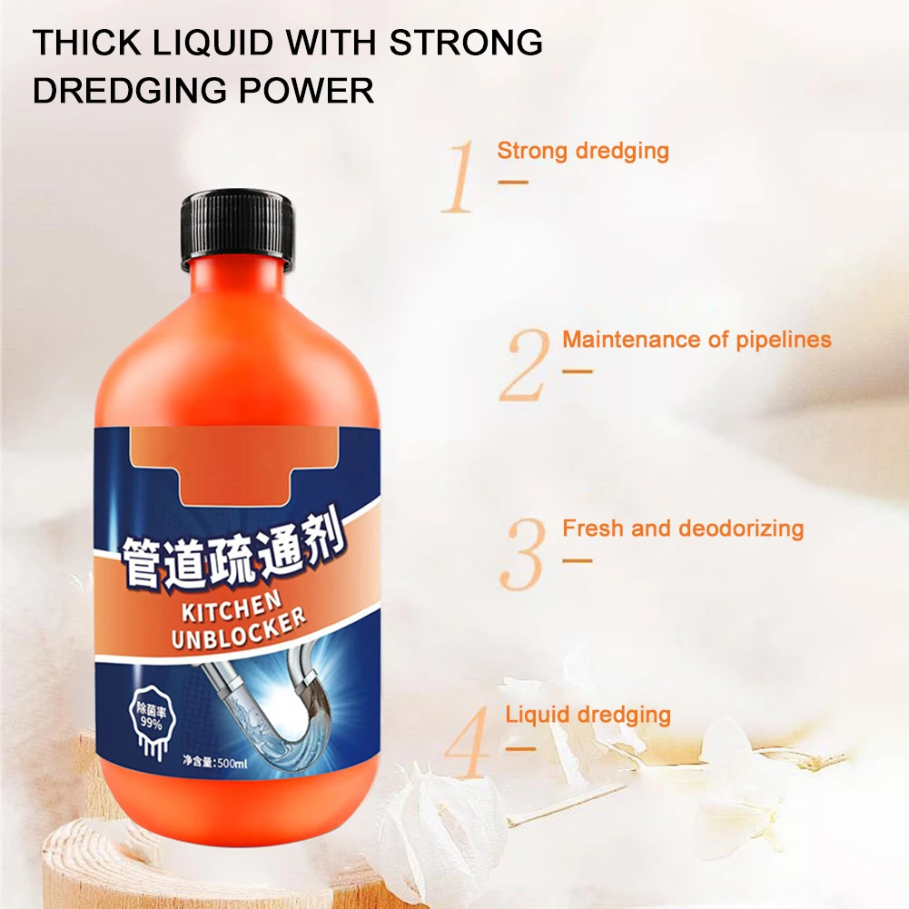 100ml Soluble Pipeline Dredging Agents Liquid Kitchen Sink Drain Cleaners Clogging Quick Cleaning Tool For Bathroom Toilet Sink