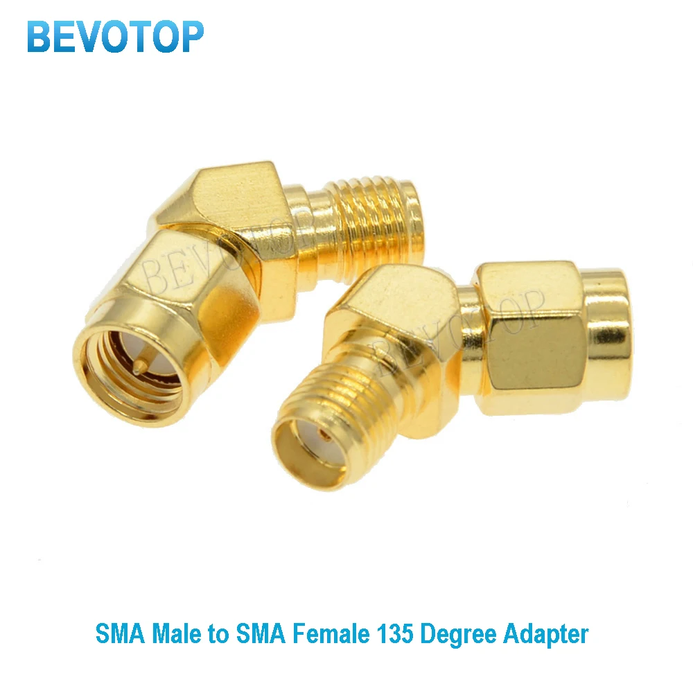 

100PCS/lot SMA Male to SMA Female Jack 135 Degree For WiFi Antenna Raido Antenna SMA to SMA RF Coaxial Adapter Wholesales