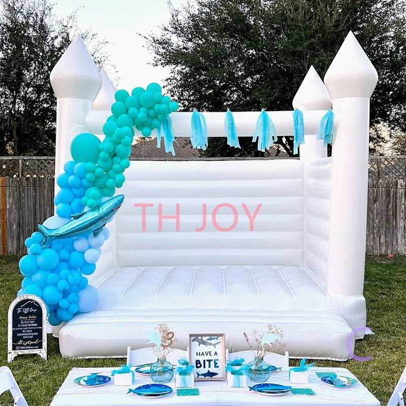 10x10ft Inflatable wedding bouncy castle, pvc birthday party white wedding bouncer jumper moonwalk house