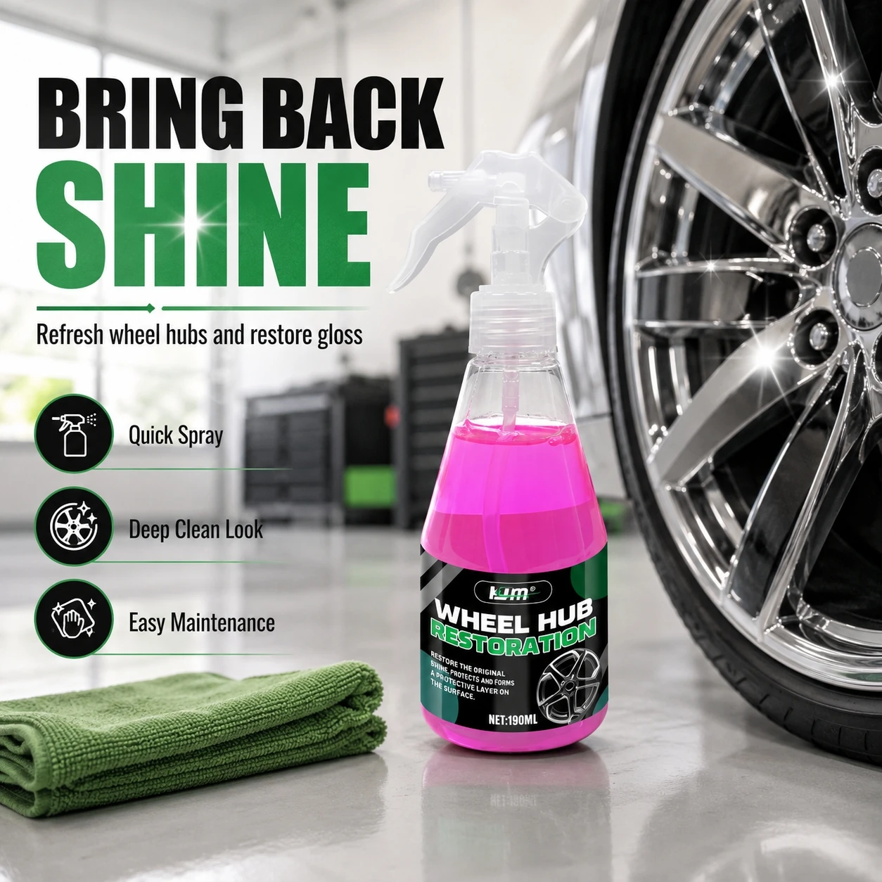 Wheel Hub Cleaner Spray Fast Iron Powder Remover For Car Rim Brake Dust Rust Cleaning Alloy Wheel Care Decontamination Agent