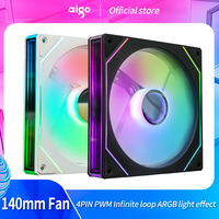 Aigo 140mm PC Cooling Fan 5V 3Pin ARGB Mirror Cycle Light Effect 4Pin PWM Quiet Cooling Fan 14cm Pc Case Ventilador