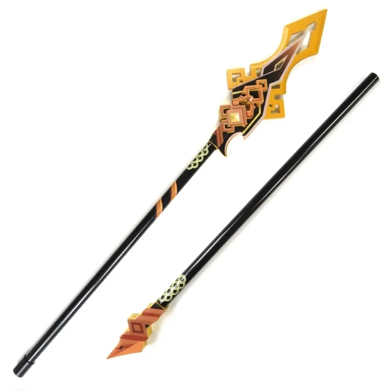 كبير Zhongli الرمح كاتانا السيف الصيني أنيمي جينشين تأثير تأثيري الدعامة النينجا الحجم الحقيقي اليابانية كاتانا الساموراي صابر لعبة طفل