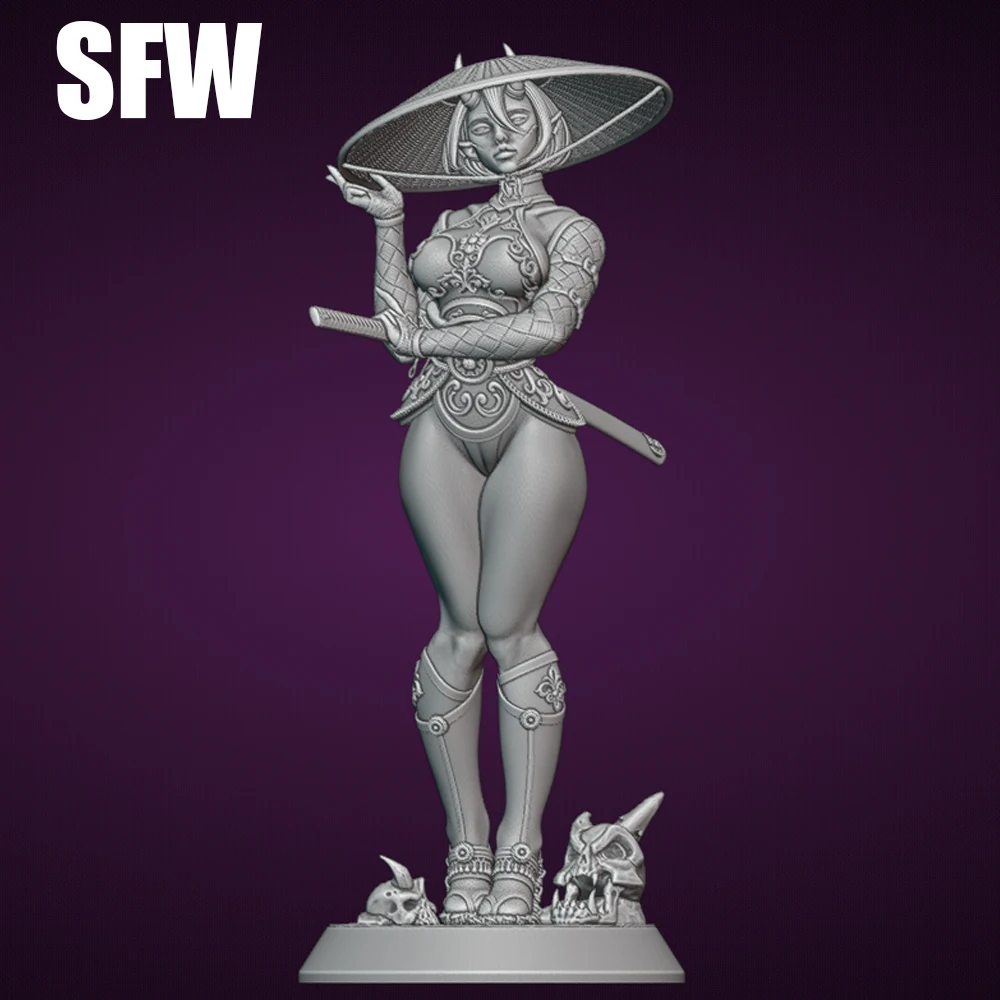 1/24 kit de modelo de impressão 3d sexy oni ninja resina figura modelo kit diy estátua de redução em miniatura kit sem pintura brinquedos