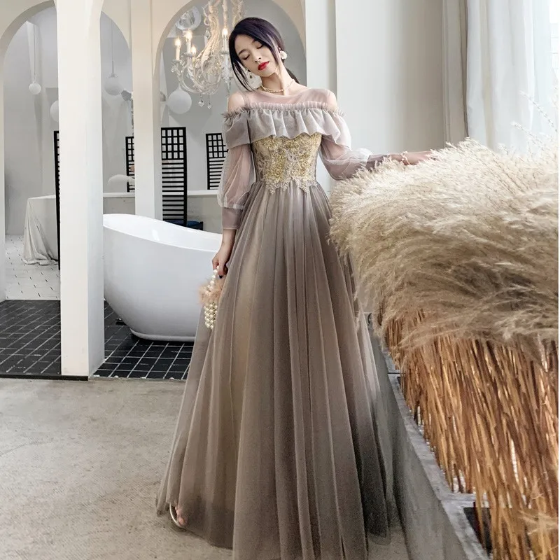 New light luxury niche vocal music test atmosphere host coming-of-age ceremony dress