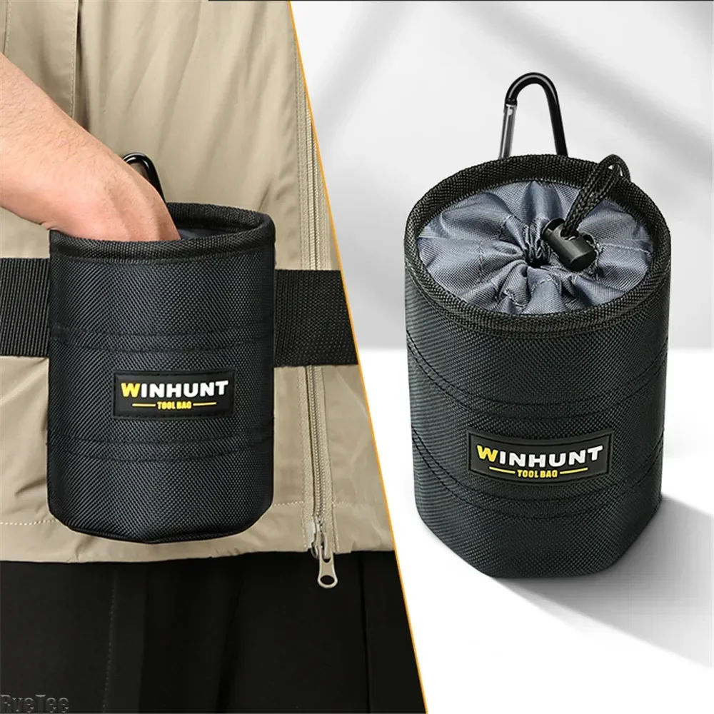 Cylinder Nail Screw Storage Waist Bag Multifunctional Straight Tube Iron Nail Screw Barrel Spare Parts Tool Belt Bag