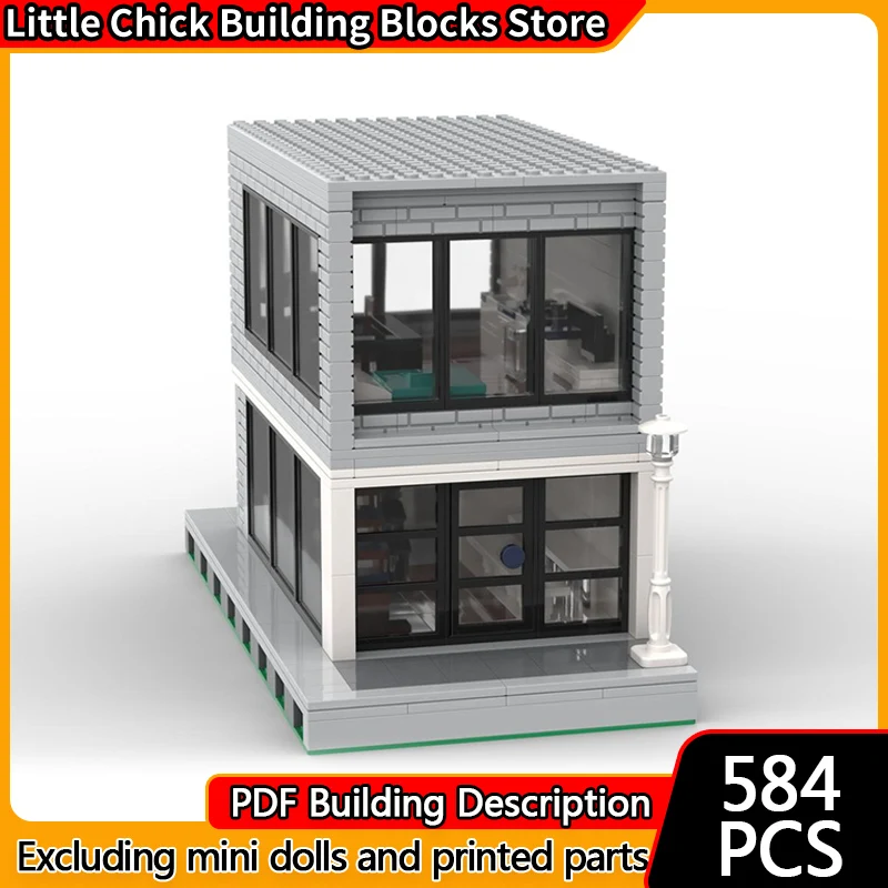

City Street View Model MOC Building Bricks Restaurant And Apartment Modular Technology Children Holiday Gifts Assemble Toys Suit