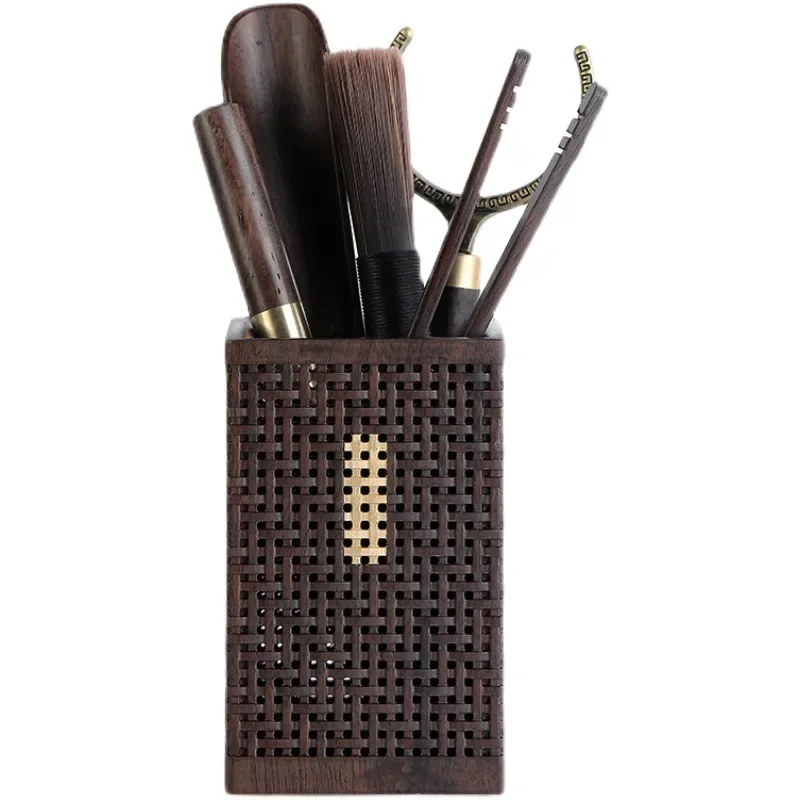 Ebony Solid Wood Tea Ceremony Six Items Set High-End Accessories 6 Gentleman Tea Clamp Tea Knife Spoon Tools - view 5