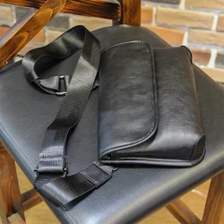 Men's High quality PU leather Chest bag Casual Fashion Small Shoulder Bag Personality Trend Small Messenger Bag