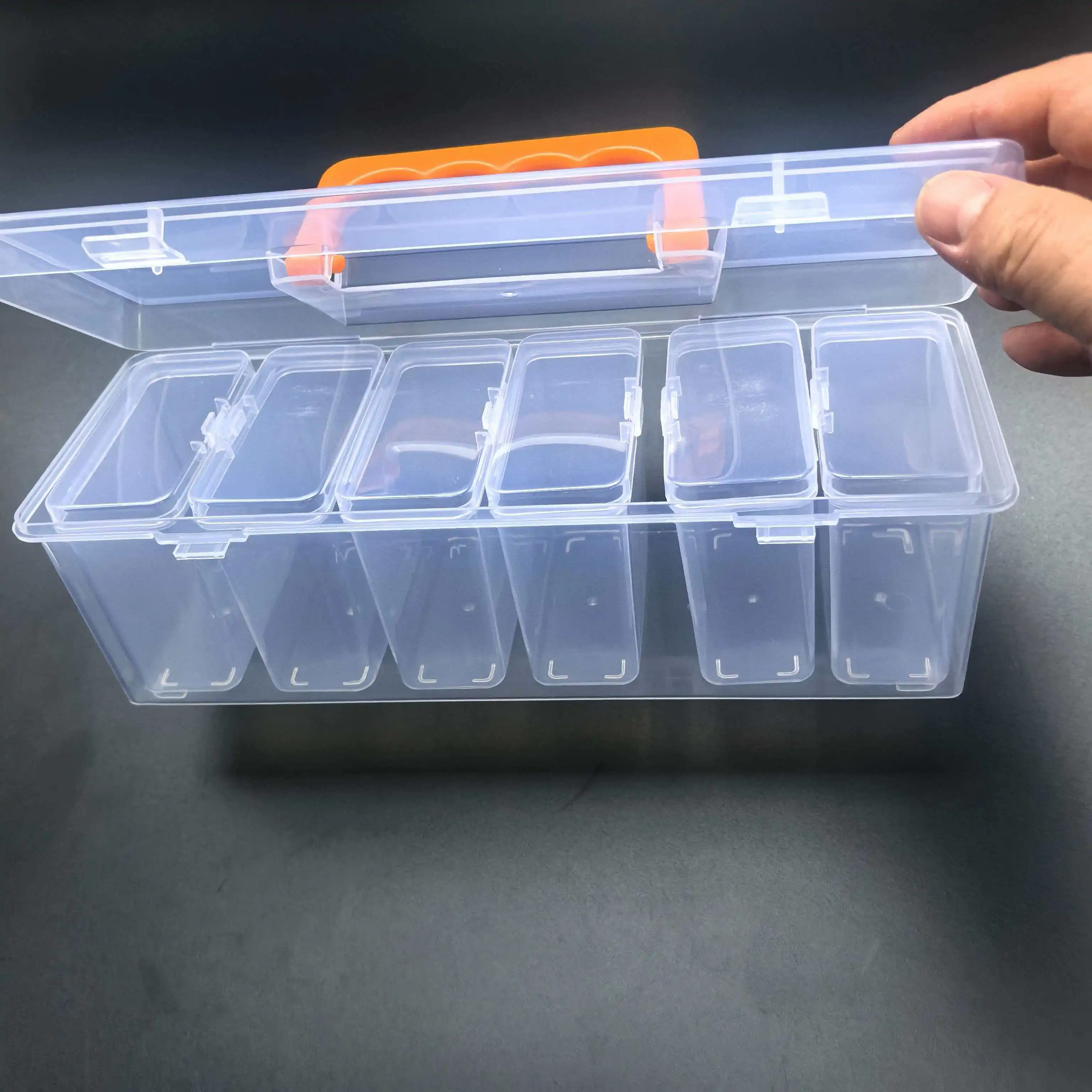 Hardware Tool Storage Box, Multi-Compartment Transparent Tool Organizer, Screw and Accessory Sorting Box, Household Screw, Wrenc