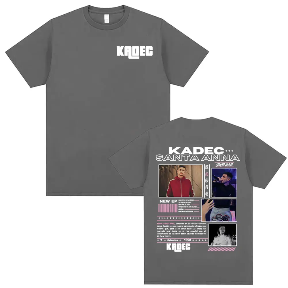 Rapper Kadec Santa Anna 2025 Tour T Shirt Men Women High Quality Casual Oversized T-shirts Vintage 100% Cotton Crewneck T-shirt