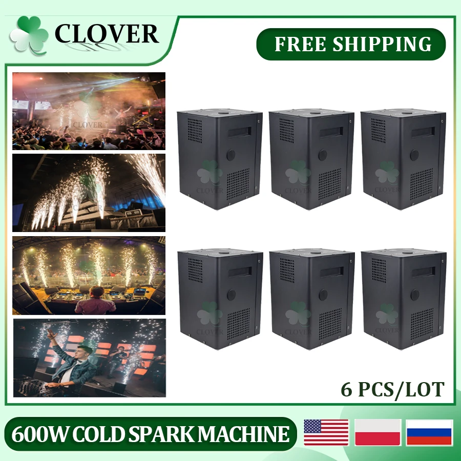 0 Tax 6Pcs 600W Cold Spark Machine Firework Machine Stage Effect Equipment Wedding Sparkle Cold Pyro Fireworks 2023 Hot Selling