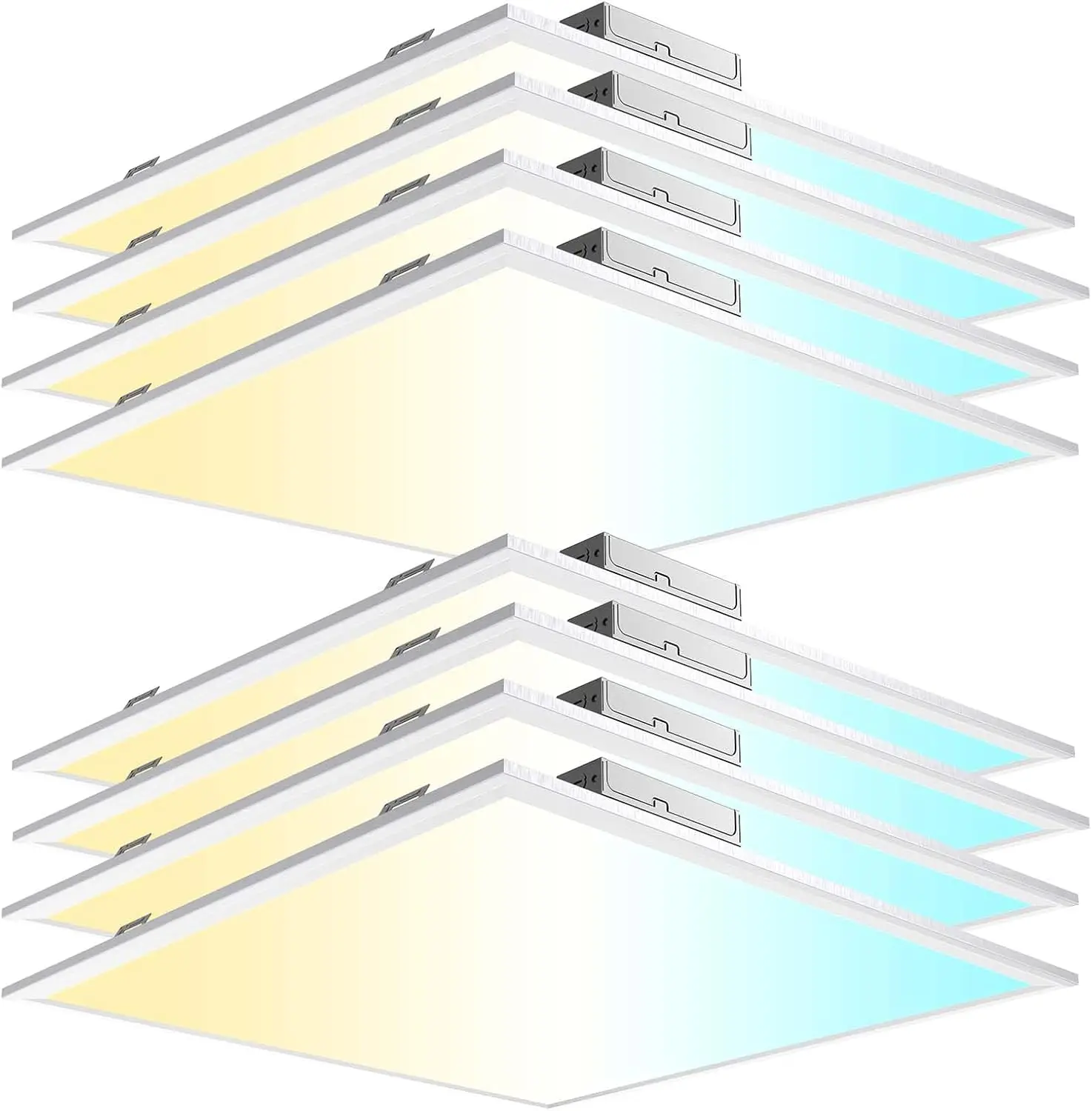 2x2 Led Flat Panel Light 8 Pack - 40W Color Switchable 3000K/4000K/5000K, 4400LM Triac Dimmable 2x2 Led Light Drop Ceil