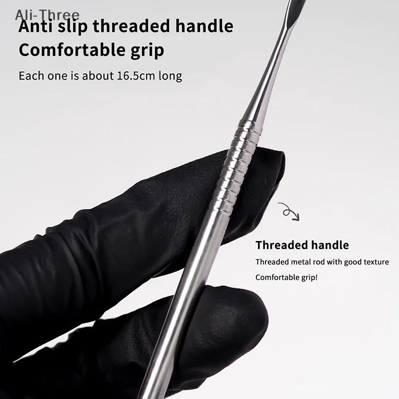 Metal Double-headed Nail Carving Rod Extension Glue Removal Stick Gel Removal Spatula Nail Polish Dipping Removal Tool