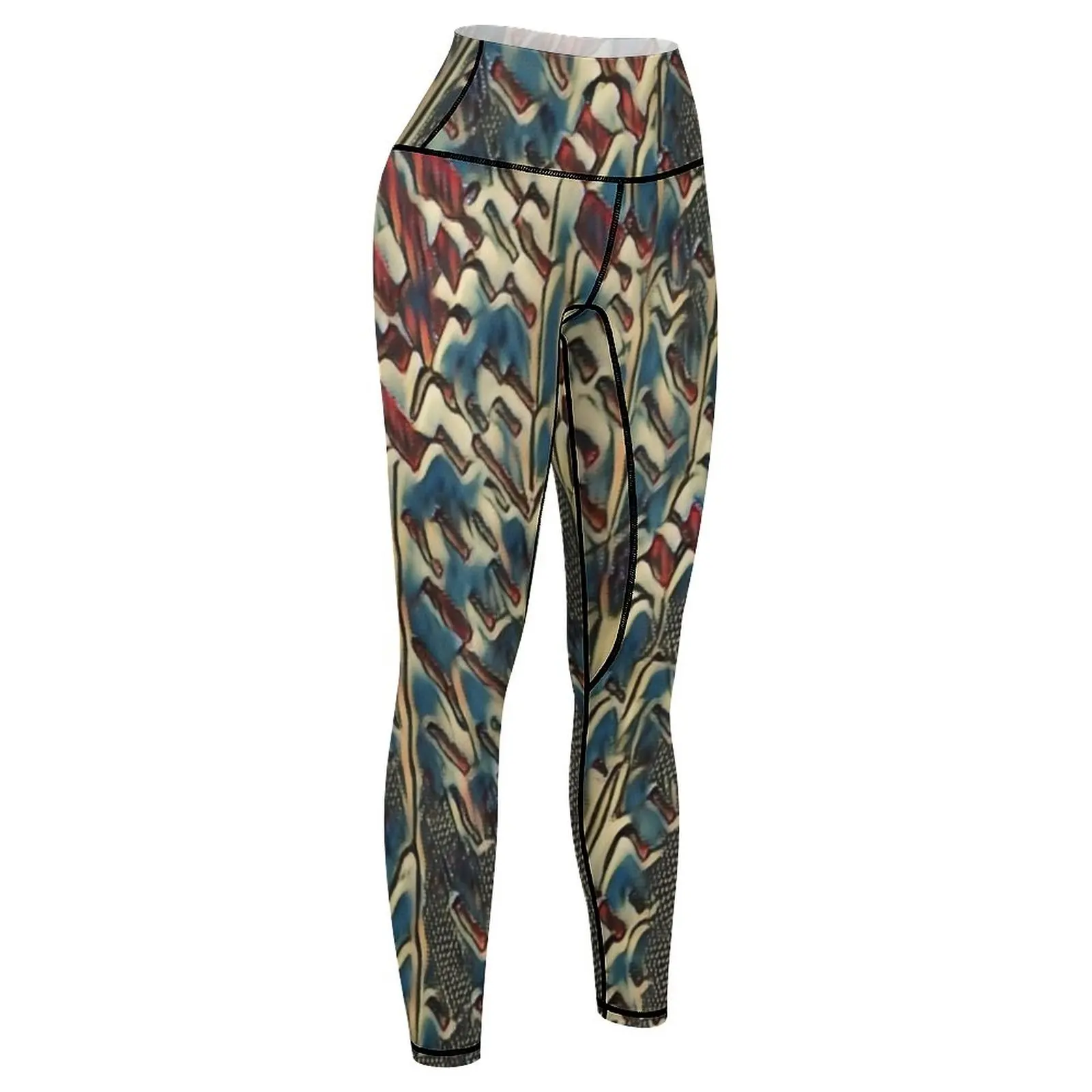 Balança abstrata do mar feminino leggings, calças esportivas, moletom, roupas de fitness