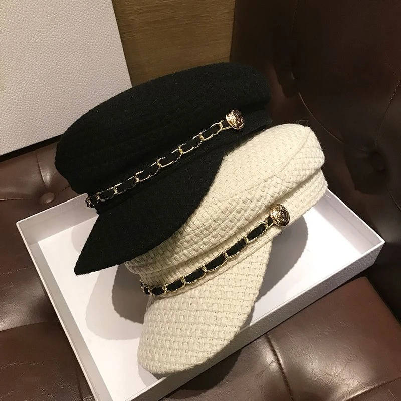 Béret de Style britannique pour femmes, casquette à bec de canard, casquette plate octogonale tendan