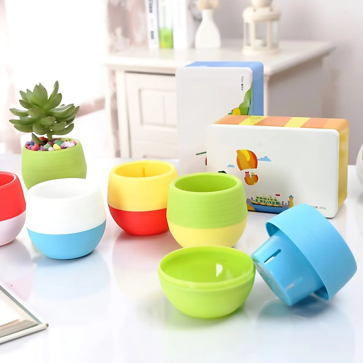 15 Peças de Mini Vasos para Suculentas, Vasos de Plástico de 2,76 Polegadas para Início de Sementes, Pequenos e Fofos, com Drenagem para Uso Interno ZSY