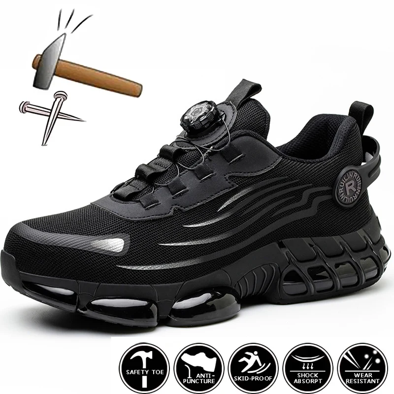 Drehknopf Neue Bergbau-Stiefel Herren Anti-Quetsch Anti-Durchstich Arbeitsschuhe Modische Herren-Sportschuhe Sicherheits-Schutzstiefel Herren – Detail 5