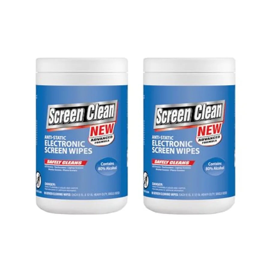 

Zenex Screen Clean Anti-Static Electronic Screen Wipes - Single Sided Non-Abrasive Towels For TV Phones Monitors Quick Dry and