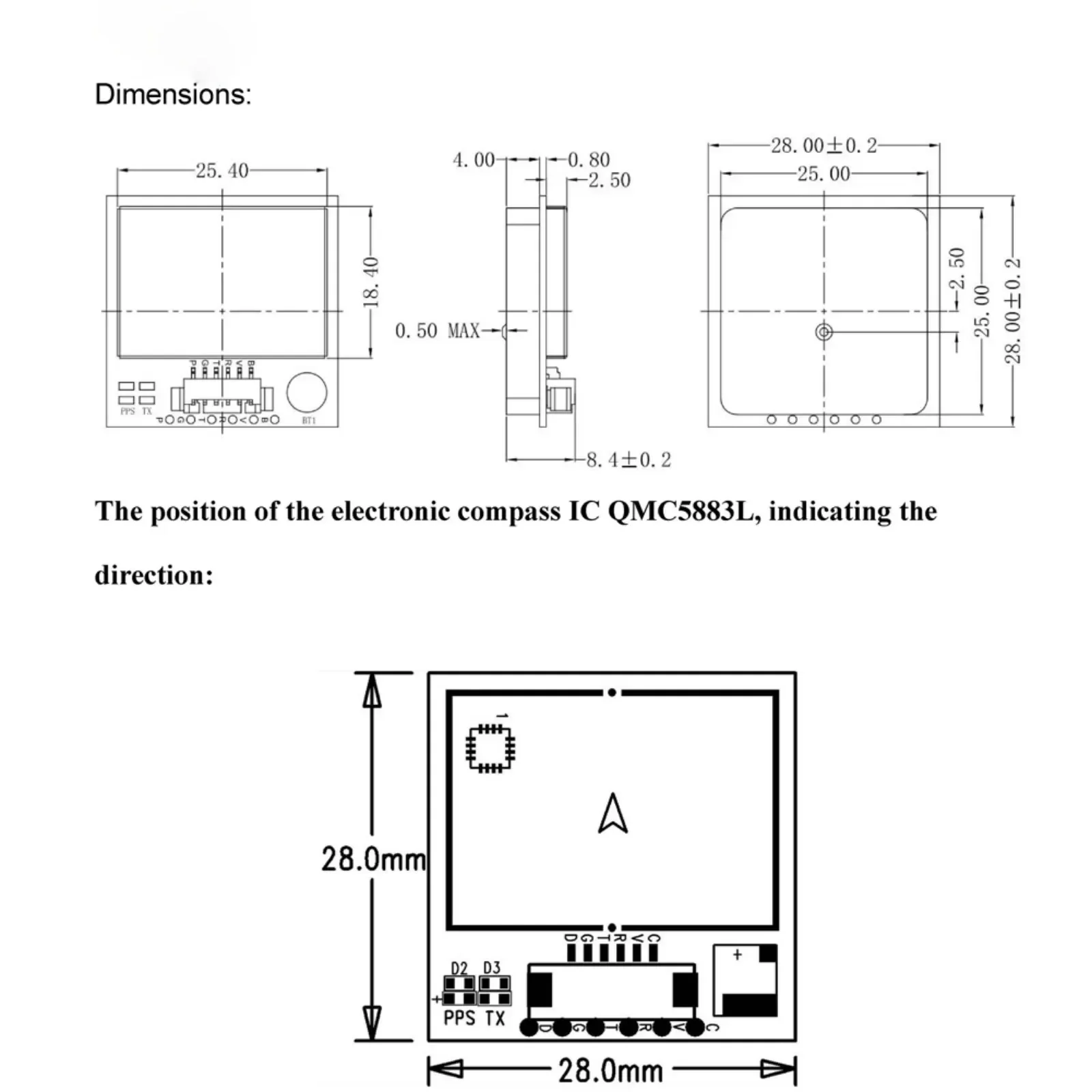 DIYmall GPS Module BE-880 BE-880Q M10050 Ultra-low Power GNSS Receiver with Compass for Drones and Vehicles