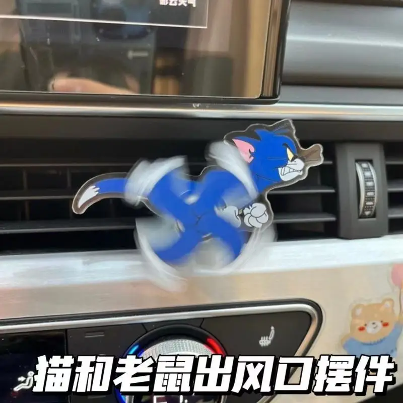 Adornos de aire acondicionado para coche, decoración Interior de salida de aire de coche, lindos juguetes de dibujos animados para niños, gatos y ratones de Anime Kawaii Tom Jerry