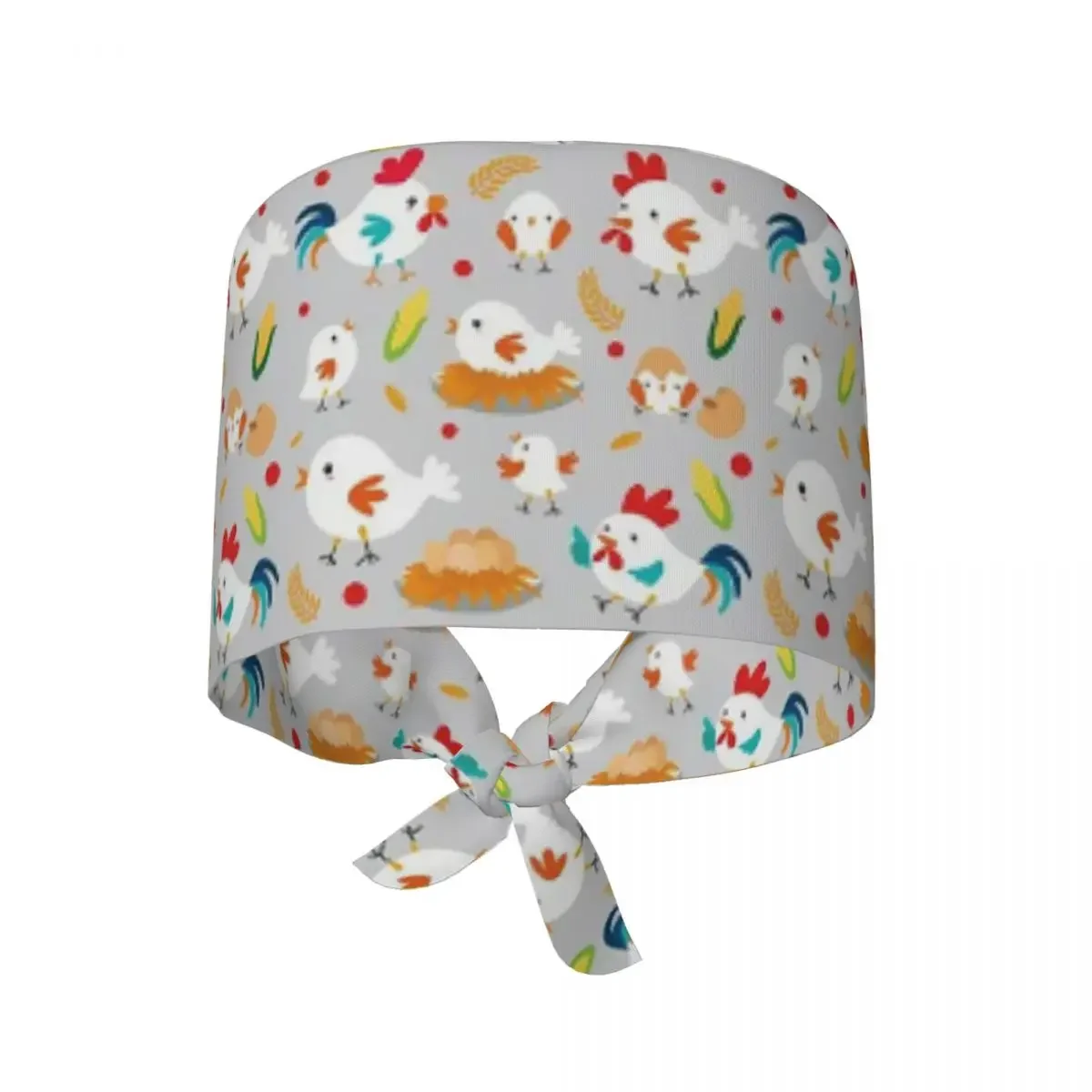 Cute Chicken Family Scrub Hat Doctor Working Surgical Cap Men Women Adjustable Nursing Caps for Dentist