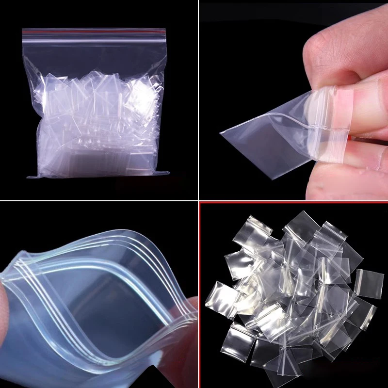 StoBag 500/1000pcs Wholesale Transparent Mini Ziplock Bags Small Sealing Jewelry Food Packaging Clear Pouches Storage Plastic