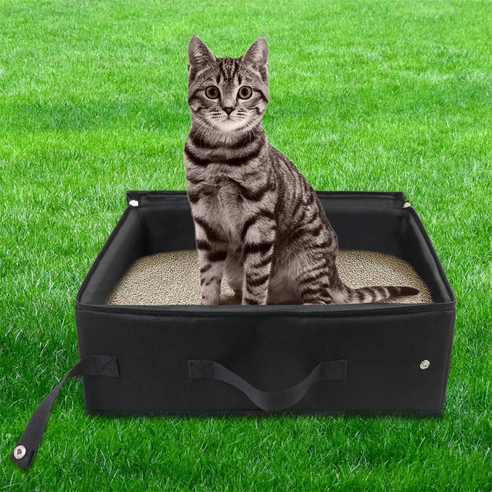 Portable Cat Litter Pan Splash Proof Packable Waterproof for Travel Outdoor