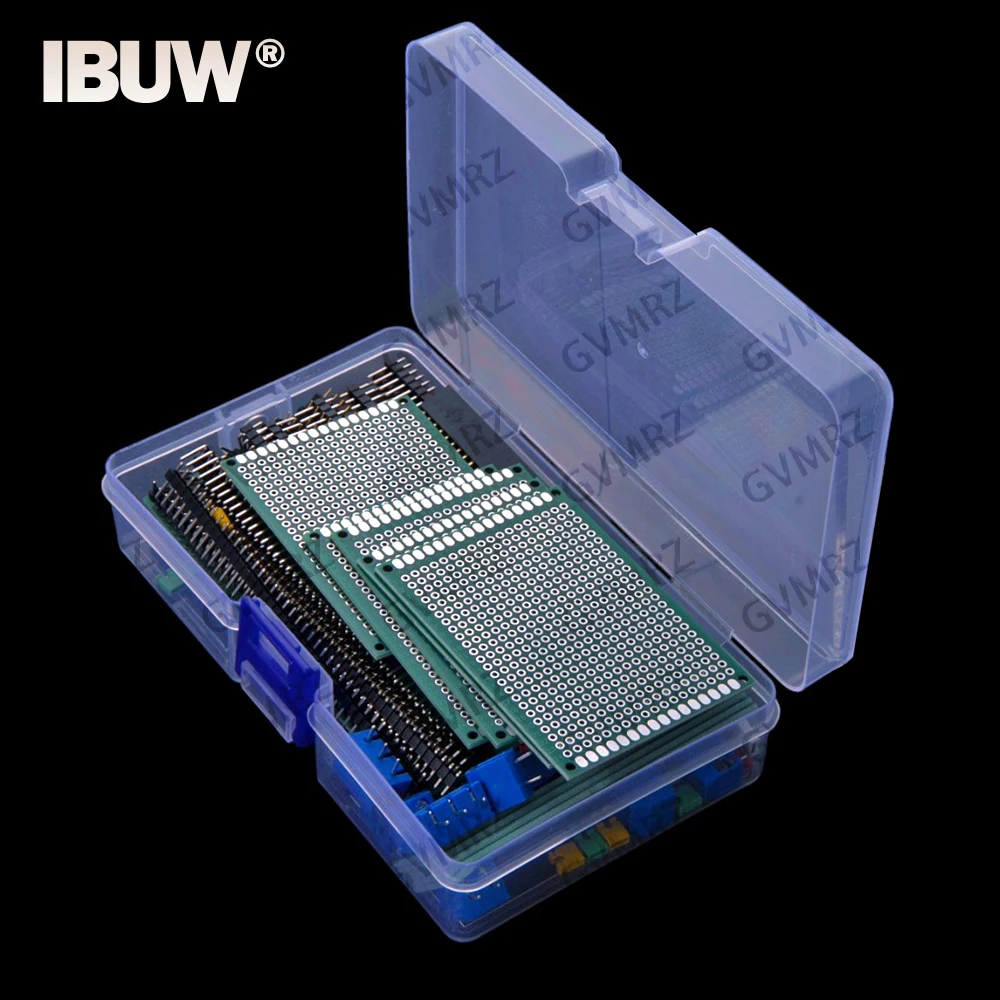 92PCS Double-sided PCB Boards, Prototype Double-sided Painted Circuit Boards Single-row Female Terminal Kit & Single-row Pin