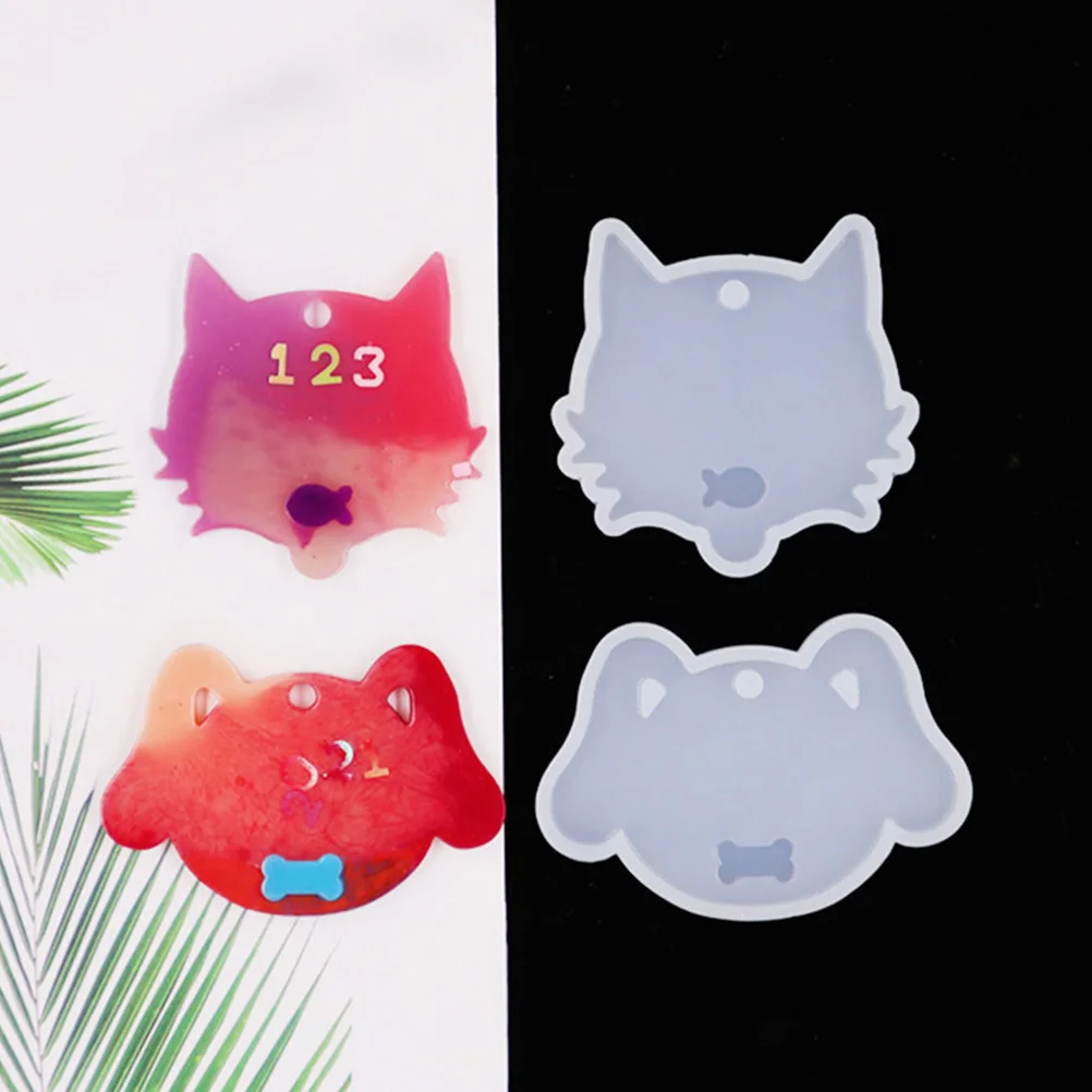 

14pcs Cat Dog Silicone Mold for DIY Resin Crafts Epoxy Casting Keychain Pendant Tag Charm Lightweight Practical Gift