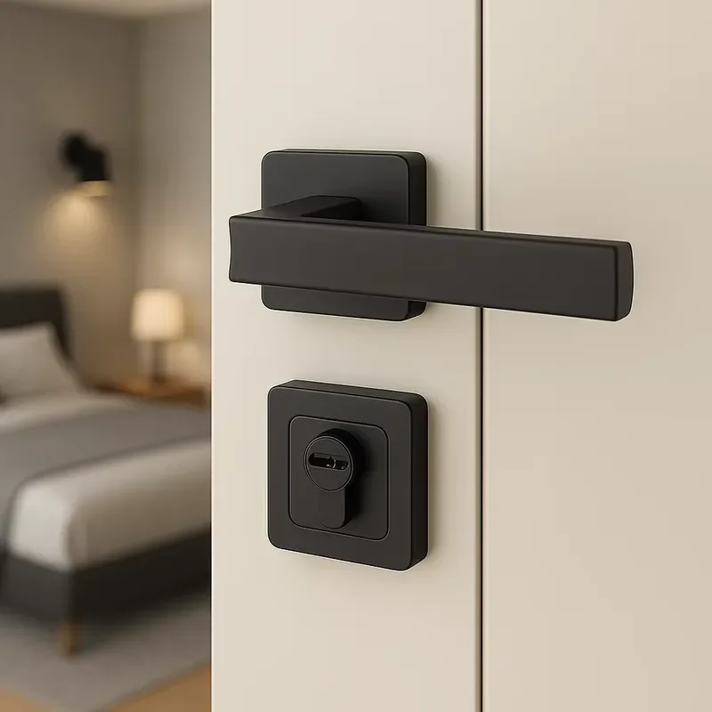 Modern Design Aluminum Alloy Lever Handle Lock with Glass Panel for Furniture Cabinet Door Drawer Modern Style Arm Pull