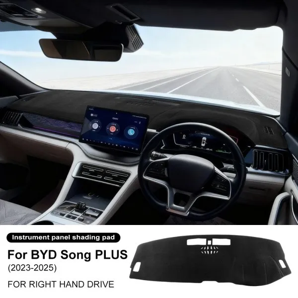 Capa de Painel de Carro em Flanela para BYD Song PLUS 2023-2025, Tapete Protetor Anti-UV para Painel, Acessórios de Interior Automotivo