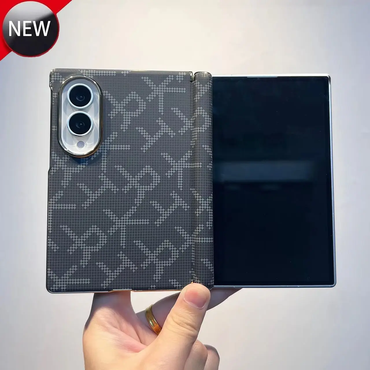 For Samsung Galaxy Z Fold 8 Wide Phone Case Original Carbon Fiber texture Printed Fabric Pattern Case Business ultra-thin Cover